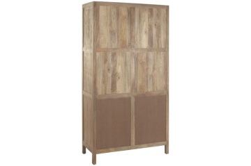 Vitrină două corpuri interior natural din tec reciclat cu structură din lemn – "Kalindra" - Img 3