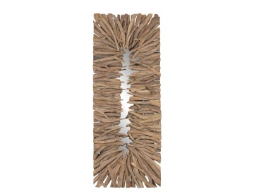 Aplică de perete din lemn de tec lucrat manual, natur, 130 x 50 x 10 cm, „Doullens”