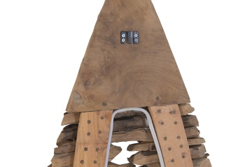Aplică de perete din rădăcină de tec reciclat, maro, cu LED, finisaj natural, 140 x 49 x 10 cm, „Laon” - Img 7