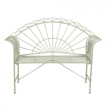 Banca de gradina, verde, din metal, aspect vintage