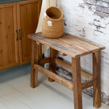 Bancă din lemn reciclat, design rustic, Grimaud - Img 2