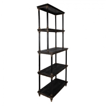 Biblioteca neagra, din lemn, aspect vintage, Rustique - Img 2