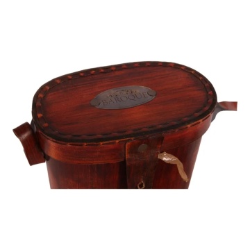 Binoclu marin decorativ din alamă și piele, maro, cu toc din piele, aspect vintage, finisaj antichizat, 14 x 14 x 8 cm, „Capitaine” - Img 3