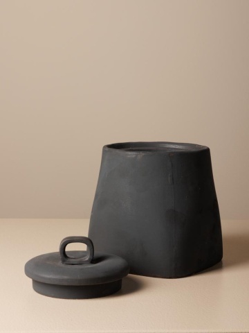 Borcan din lut, lucrat manual, H15cm, Aztec - Img 4