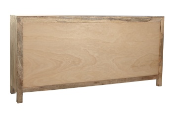 Bufet cu ratan împletit, stil balinez, din lemn de mango, natur, cu 2 uși și 3 sertare, 90 x 180 x 40 cm, „Clisson” - Img 11