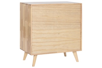 Bufet cu ratan în stil etnic, din lemn de hevea, natur, cu 1 ușă și 4 sertare cu panouri ovale împletite, 78 x 73,5 x 35 cm, „Natqi” - Img 3
