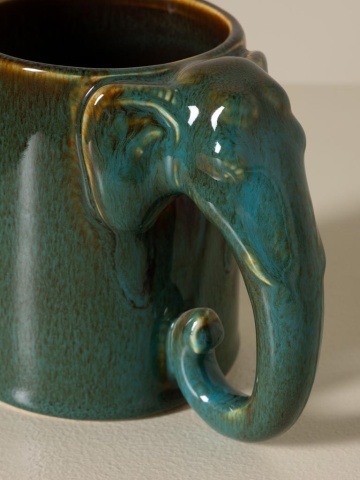 Cana din ceramica cu detaliu decorativ , "Elephant" - Img 6
