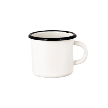 Cană vintage din oțel emailat, alb offwhite, Ø9×H8 cm, 0,4L, „Emil's Enamel"
