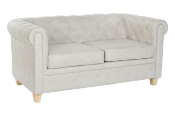 Canapea 2 locuri din stofa si lemn de mango " Covetry White "