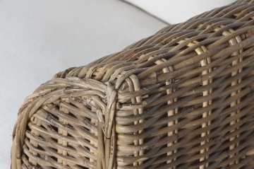 Canapea de exterior 3 locuri din rattan natural cu perne incluse, „Isla” - Img 5