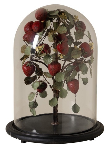 Clopot de sticla cu capsun artizanal, „Strawberry Precious”