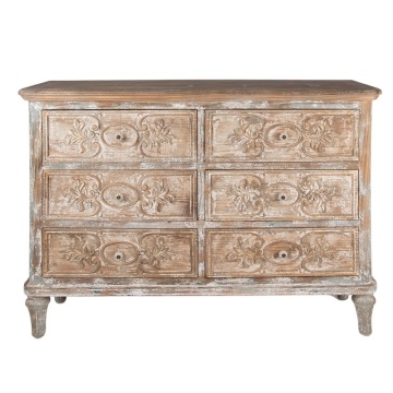 Comoda bej, din lemn masiv, aspect vintage, Fleuron