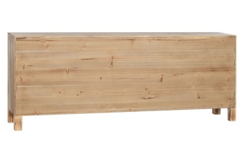 Comodă TV din lemn, natur, cu 2 uși, 8 sertare, 1 raft și ciucure cu nod chinezesc, 51 x 130 x 24 cm, „Boreal” - Img 3