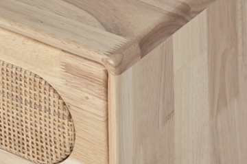 Comoda TV natur , din lemn de cauciuc si rattan „Rustic Serenity” - Img 3