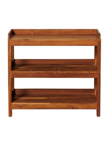 Consolă din lemn reciclat cu 3 rafturi, stil rustic, „Tridon”