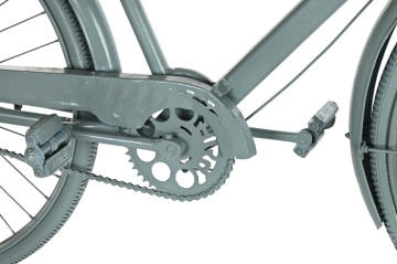 Consolă vintage tip bar din metal verde salvie antichizat și lemn de mango, „Bycicle" - Img 4