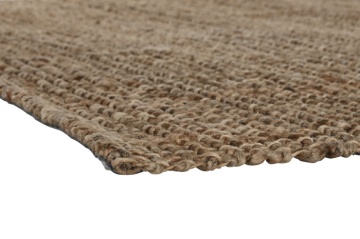 Covor din iută împletit manual, antiderapant, maro natural, 160 x 230 cm, 3000 GSM, „Jute Carpet" - Img 4