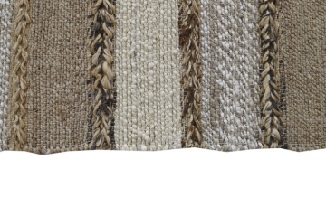 Covor din iută, lână și bumbac țesut manual, antiderapant, multicolor natural, 160 x 230 cm, 2200 GSM, „Jute Wool Carpet" - Img 6