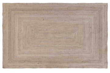 Covor din lână și iută împletit manual, maro natural, 200 x 290 cm, 2200 GSM, „Wool Jute Carpet Natural"