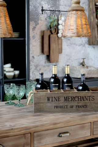 Cutie cu 10 compartimente din lemn de pin, "Wine Merchants" - Img 5