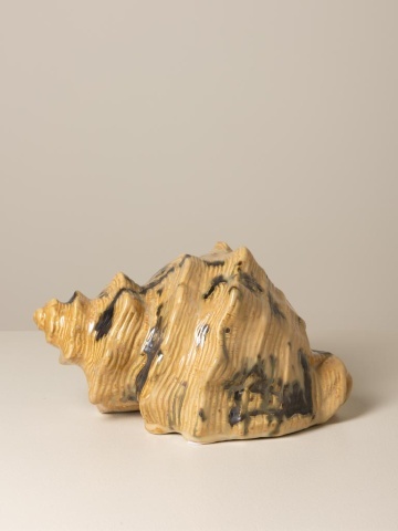 Decoratiune bej din ceramică in forma de scoica, "Ocean Whisper" - Img 3