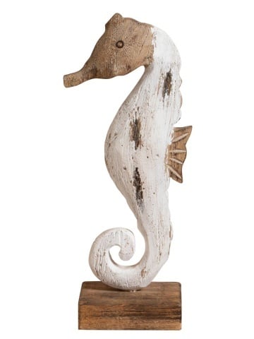 Decorațiune căluț de mare din lemn de paulownia, H33 cm