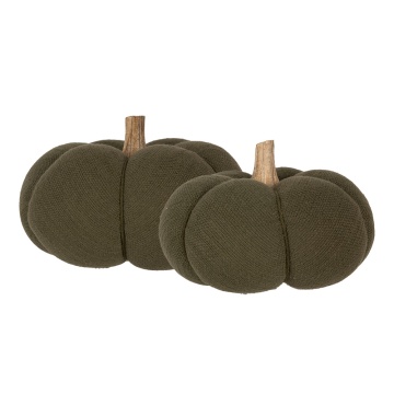 Dovleac decorativ, verde, din stofa, Ø20x14 cm - Img 2