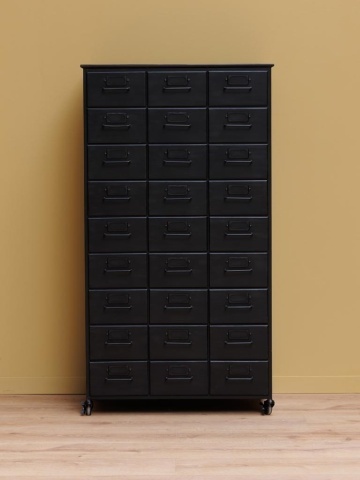 Dulap negru din metal cu 27 sertare, stil industrial, „Office” - Img 3