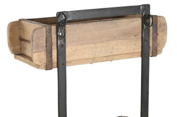 Etajera din lemn de tec si metal cu 5 rafturi din matrite vechi de caramizi, H124 cm, „Ladrillos Antiguos” - Img 3
