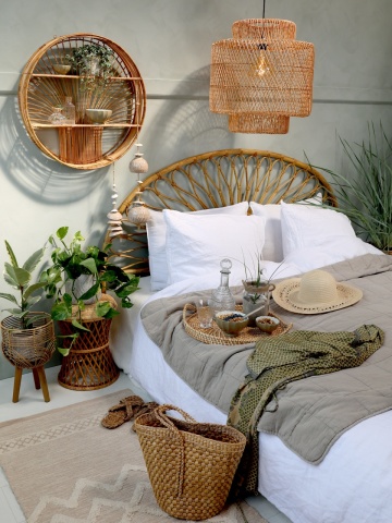 Etajera din rattan, cu 2 rafturi - Img 4