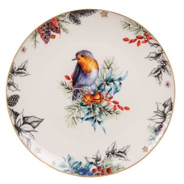 Farfurie alba, din portelan, Ø20 cm, Bird