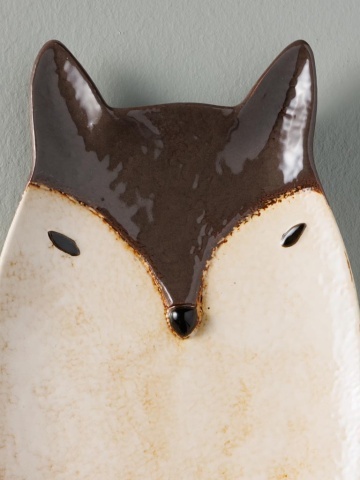 Farfurie din ceramica, maro, in forma de vulpe, Fox - Img 3