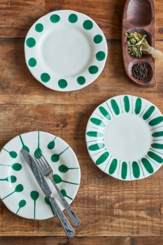 Farfurie verde din ceramică – Linora - Img 3