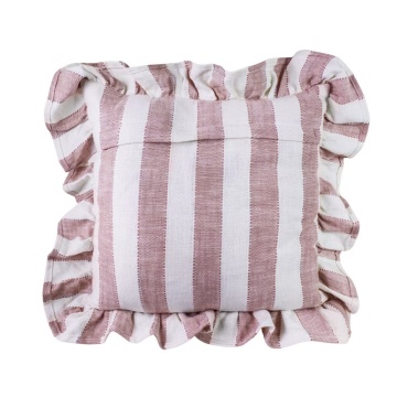 Față de pernă din bumbac organic 45x45 cm roz, „Ida Stripe" - Img 4