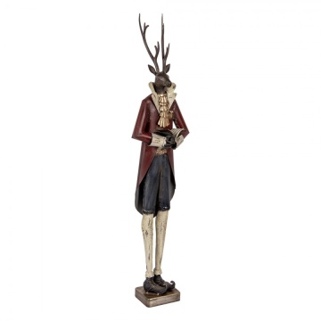 Figurină decorativă vintage cerb din metal, 19x15xH83 cm - Img 2