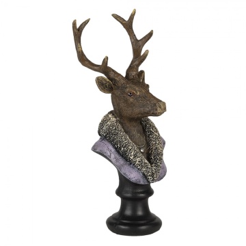 Figurină decorativă vintage cerb din polirasină, 10x9xH23 cm - Img 2