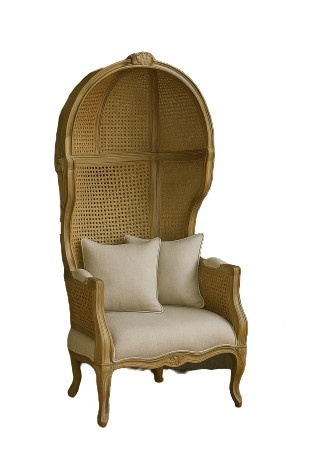 Fotoliu clasic francez, stil Louis XV–XVI, din lemn masiv și trestie naturală, 87x73x163 cm, Elora - Img 2