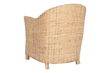 Fotoliu din rattan natural împletit manual cu pernă de șezut, 67×64×86 cm, „Palma" - Img 7