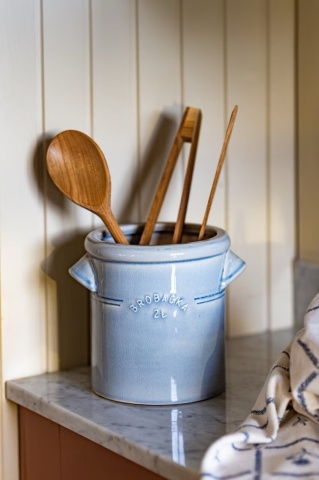 Ghiveci din ceramică glazurată manual 2L bleu deschis, „Brobacka" - Img 3
