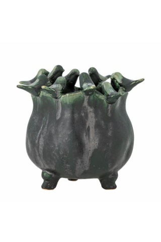 Ghiveci din ceramica verde smarald , D21 x H19,5 cm, „Charlize”