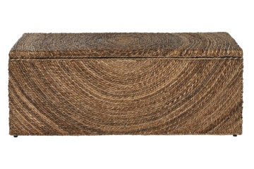 Lada depozitare din fibră naturală cu capac, 120x45x50 cm, finisaj natural