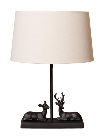 Lampa de masa, cu abajur din in, Hind