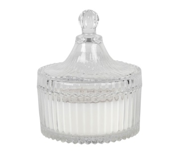 Lumânare parfumată în borcan de sticlă, 180g, aromă Biscuiți franțuzești, alb