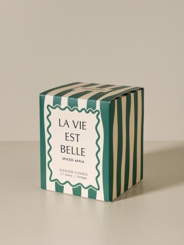 Lumânare verde «La vie est belle» – parfum de măr condimentat - Img 5