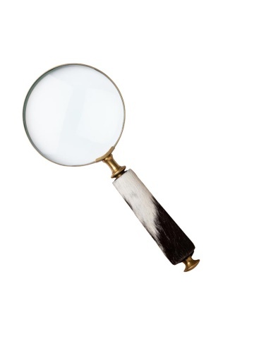 Lupă cu mâner din piele naturala de vacă, Ø10 cm