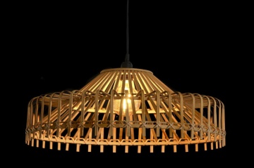 Lustră suspendată din bambus, natural maro, 61×61×31 cm, „Ubud" - Img 2