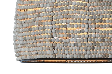 Lustră suspendată din lemn și metal, natur, cu sfere din lemn, 174,5 x 36,5 cm, „Clermont” - Img 3
