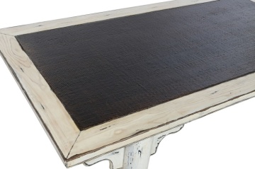 Masa de cafea, din lemn masiv si rattan, cu aspect vintage, Aveline - Img 3
