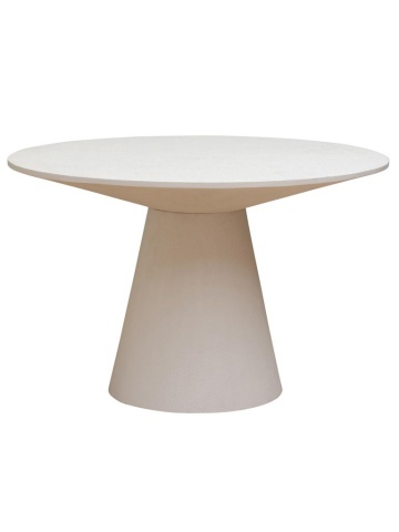 Masa de dining rotunda cu blat din panouri de lemn masiv ,"Alba"
