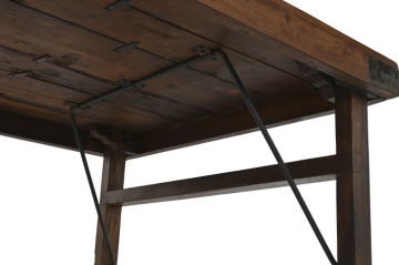 Masă dining pliabilă din lemn reciclat, 182x90x76 cm, finisaj rustic natur, „Mercado" - Img 6